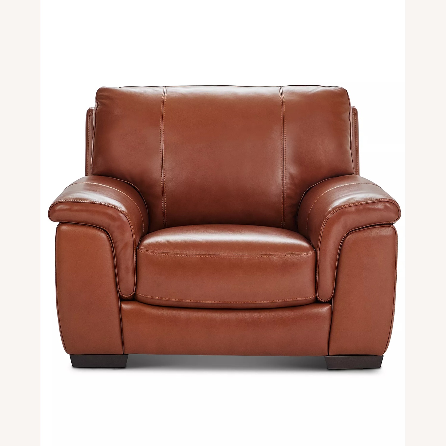Macy's Dark Brown Leather Chaise Lounge - image-5
