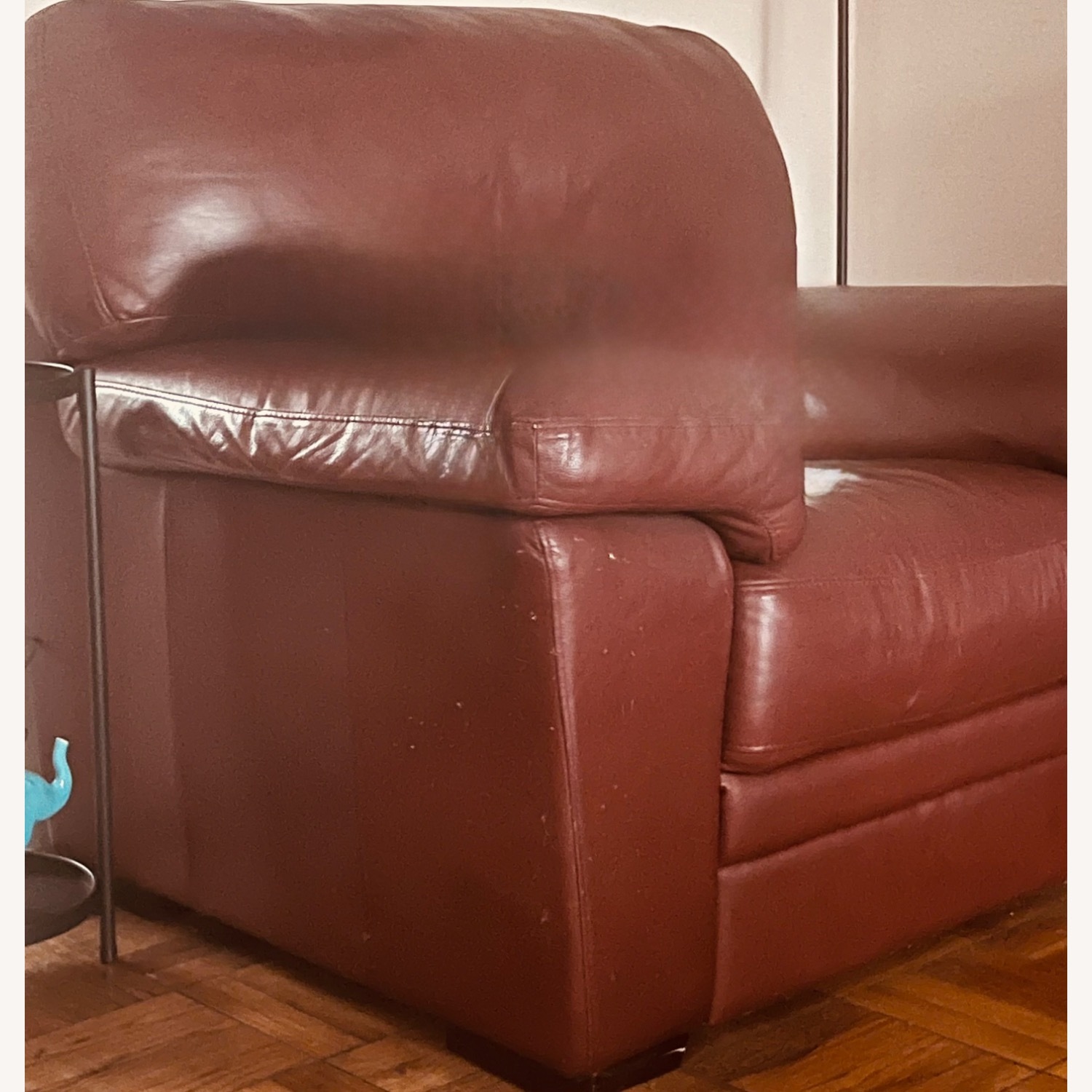 Macy's Dark Brown Leather Chaise Lounge - image-1
