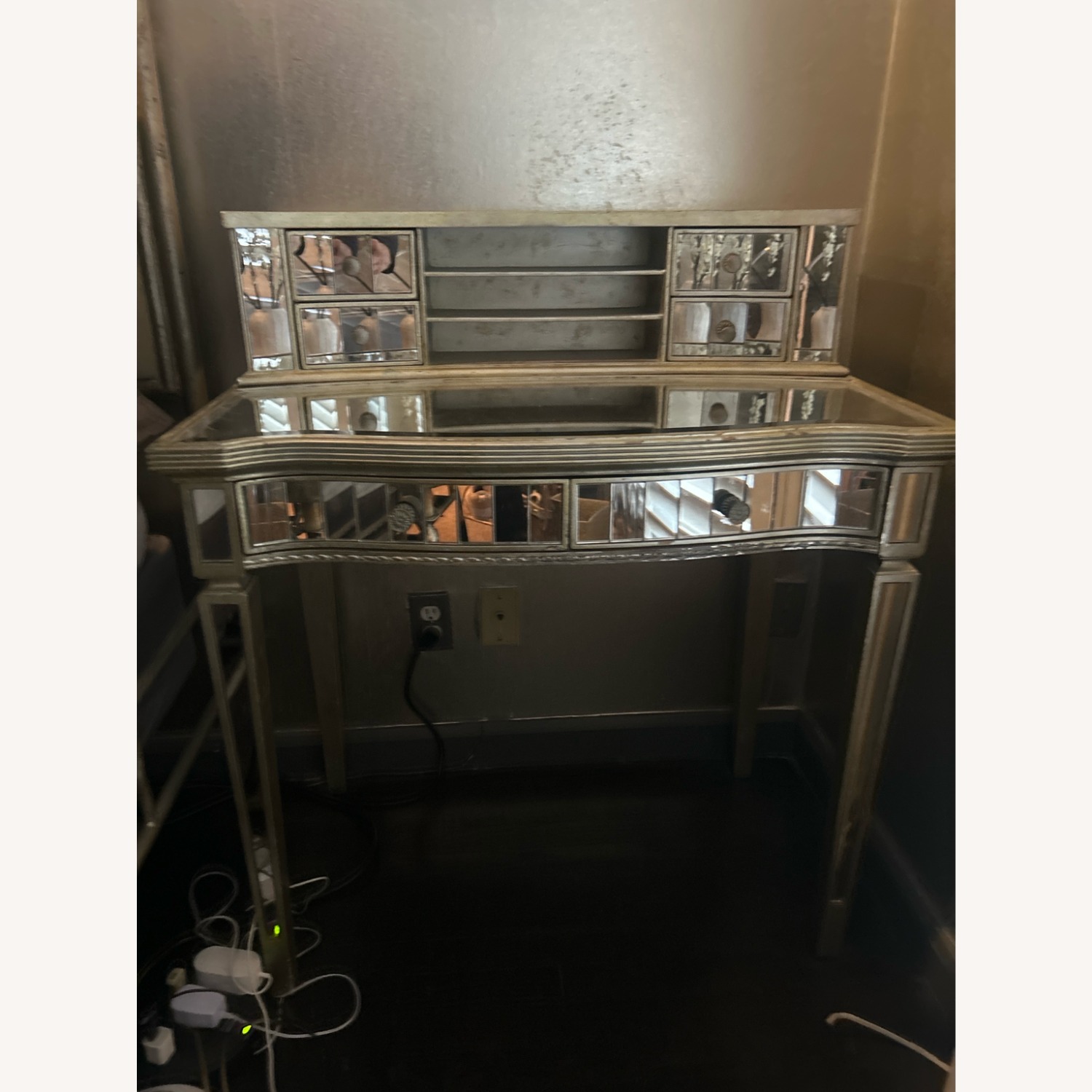 Mirrored Vanity with Storage - image-1