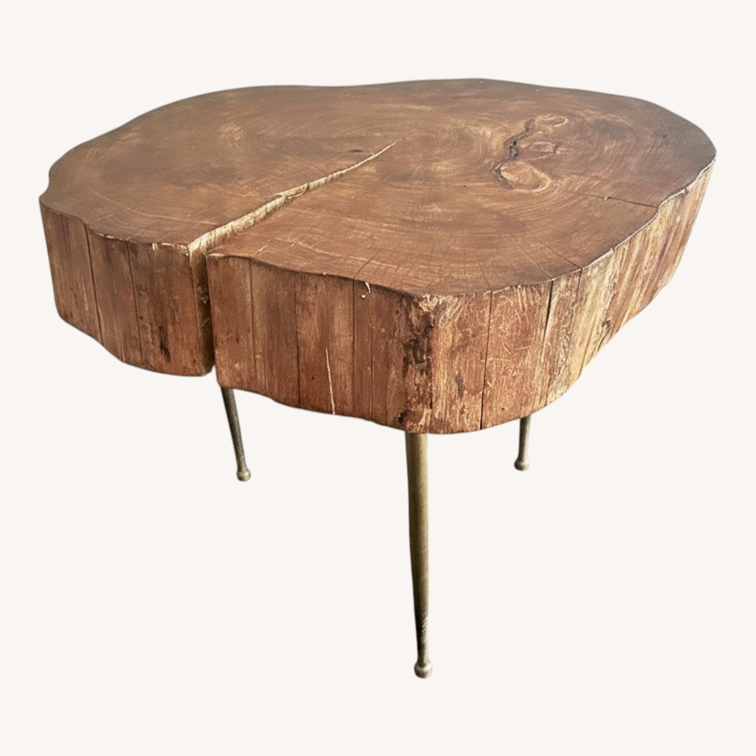 Mid Century Coffee Table Live Edge - image-0