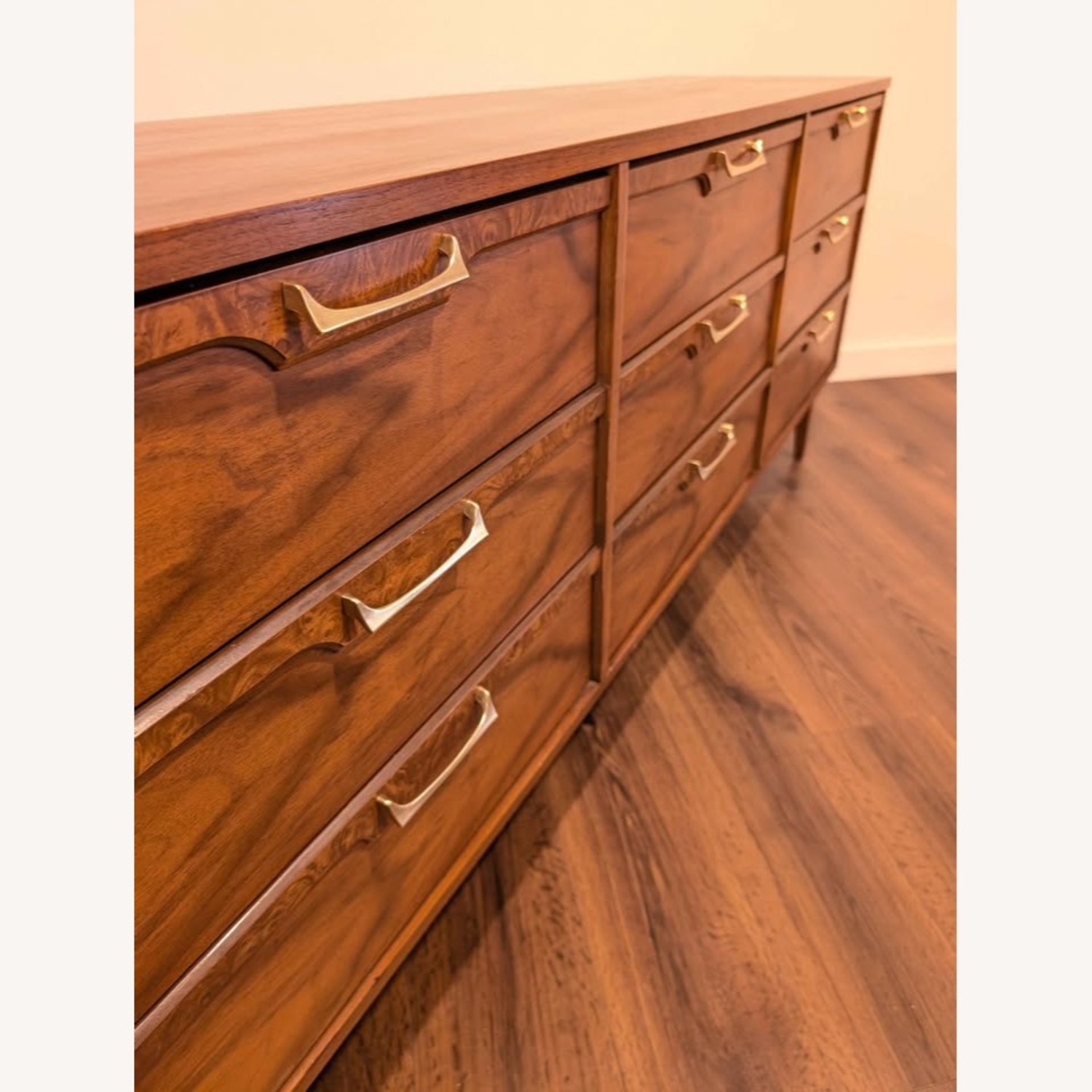 MCM Walnut 9 Drawer Lowboy Dresser Broyhill Lenoir - image-6