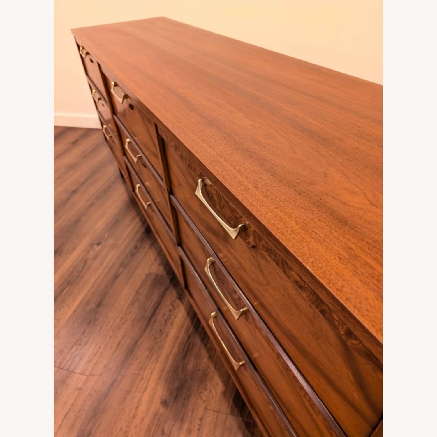 MCM Walnut 9 Drawer Lowboy Dresser Broyhill Lenoir - image-5