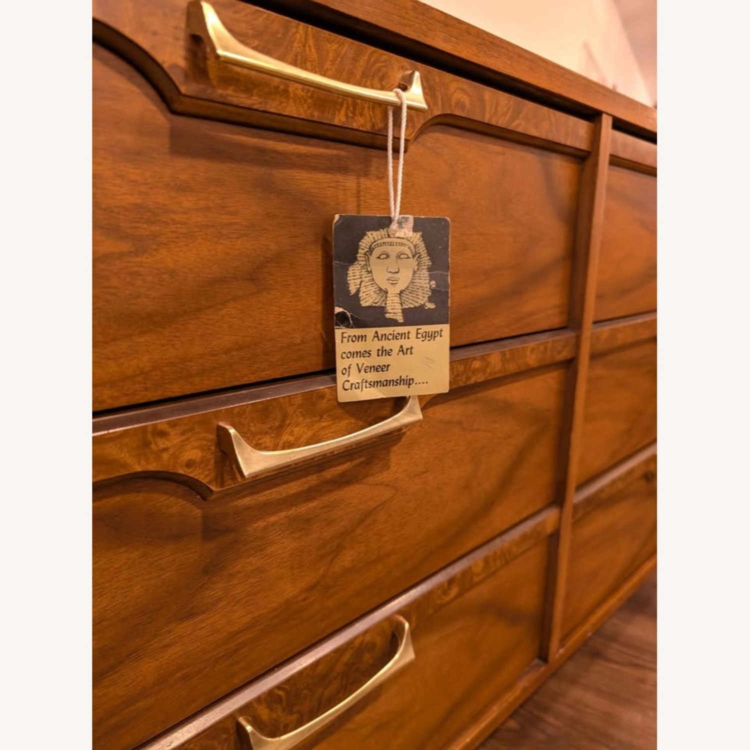MCM Walnut 9 Drawer Lowboy Dresser Broyhill Lenoir - image-8