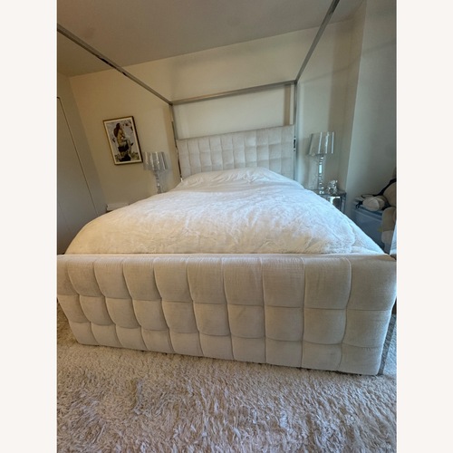 Used Safavieh White Queen Bed for sale on AptDeco