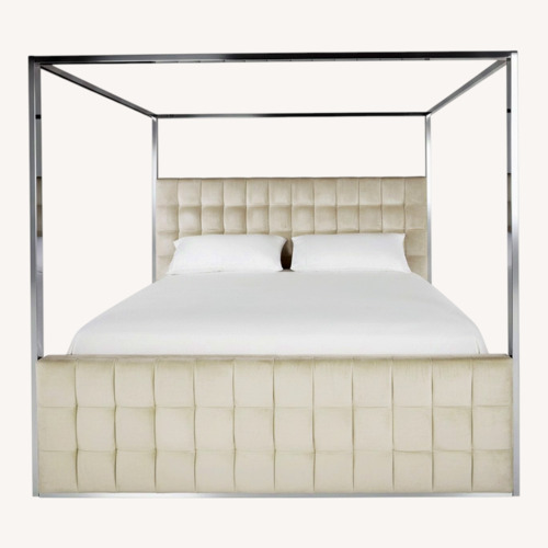 Used Safavieh White Queen Bed for sale on AptDeco