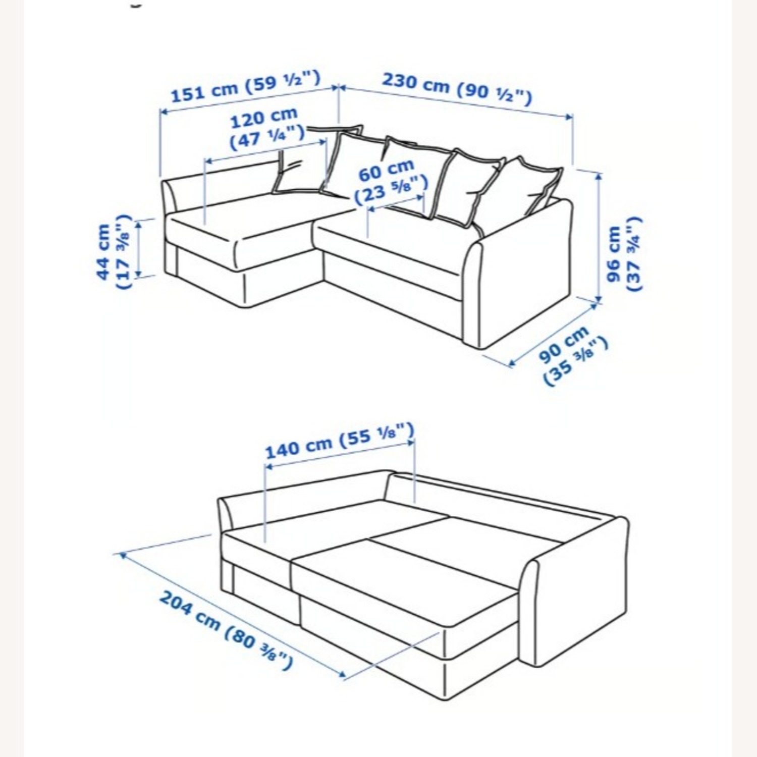 HOLMSUND Blue Sleeper Sofa - image-11