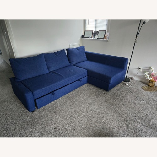Used HOLMSUND Blue Sleeper Sofa for sale on AptDeco