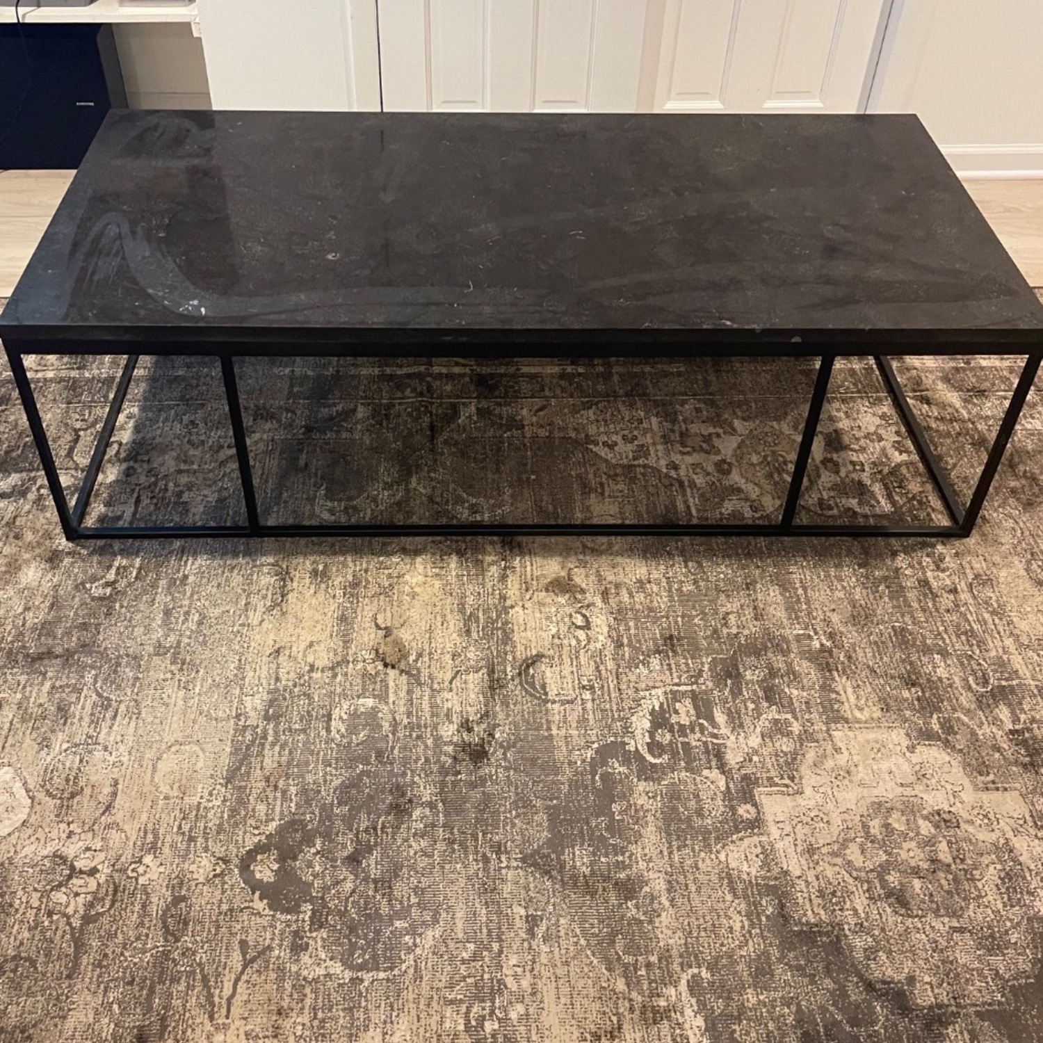 West Elm Limestone + Iron Coffee Table - image-9