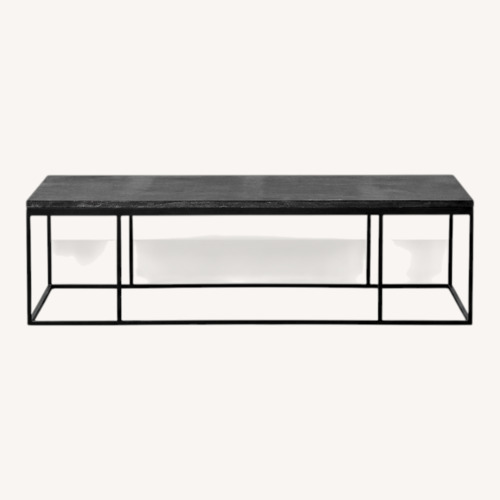 Used West Elm Limestone + Iron Coffee Table for sale on AptDeco