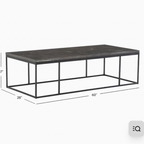 Used West Elm Limestone + Iron Coffee Table for sale on AptDeco