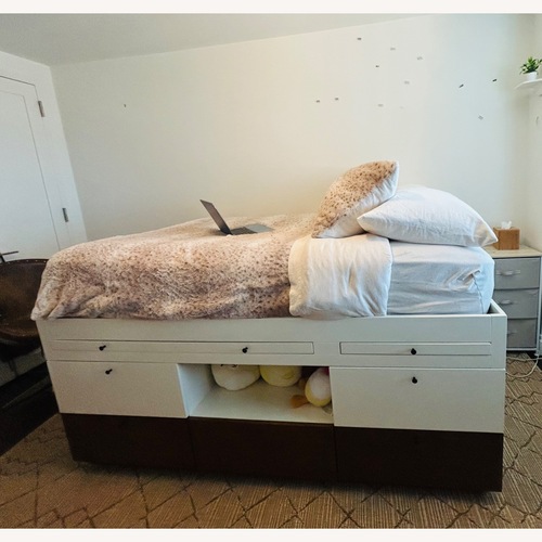 Used West Elm Kids Modern Captains White Bunk Bed for sale on AptDeco