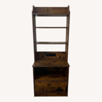 Bookshelf Hutch & Built-In Power Outlet