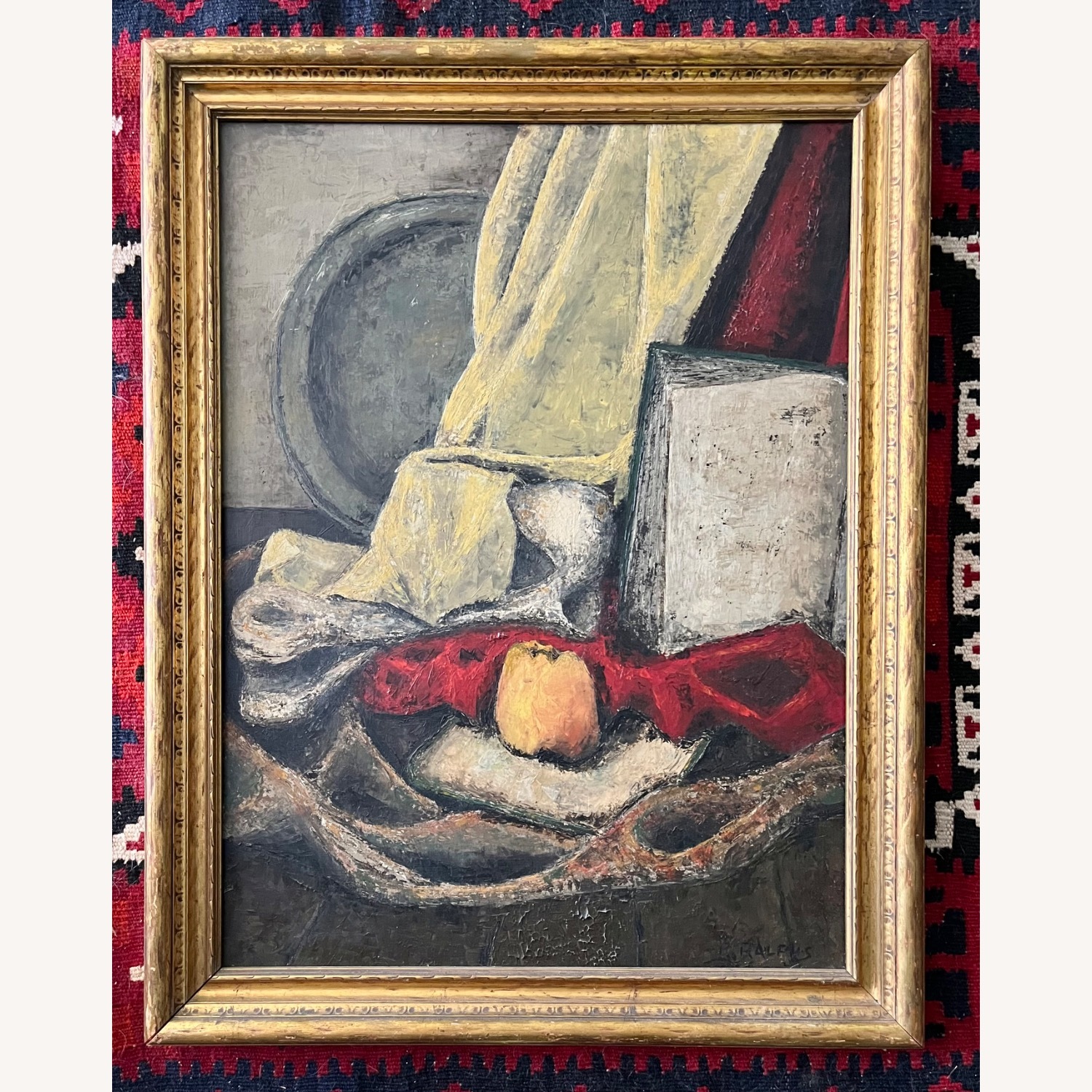 Mid Century Still Life Painting Oil on Board - image-1