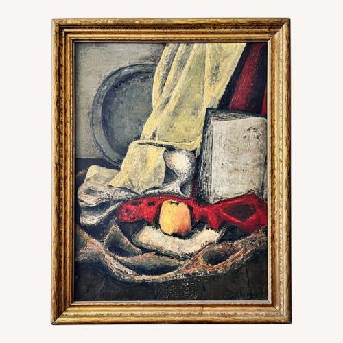 Used Mid Century Still Life Painting Oil on Board for sale on AptDeco