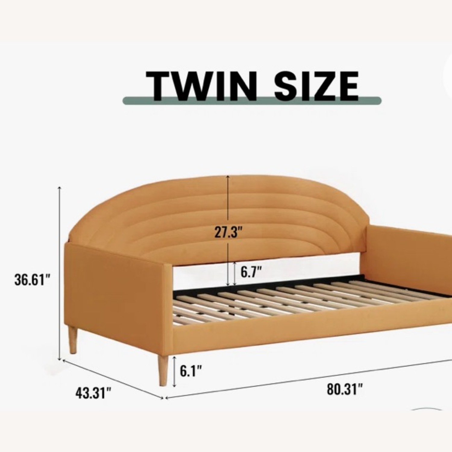 Wayfair Orrin Yellow Upholstered Daybed - image-2