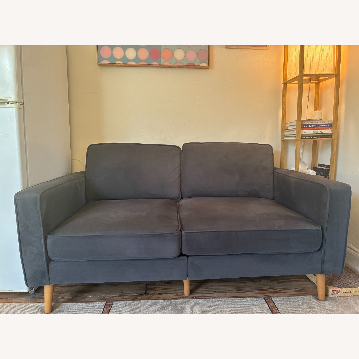 Burrow Nomad Dark Gray Velvet Loveseat - image-2