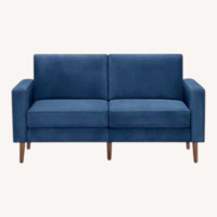 Burrow Nomad Dark Gray Velvet Loveseat