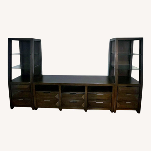 Used Bob's Discount Furniture Dark Brown Media Storage for sale on AptDeco