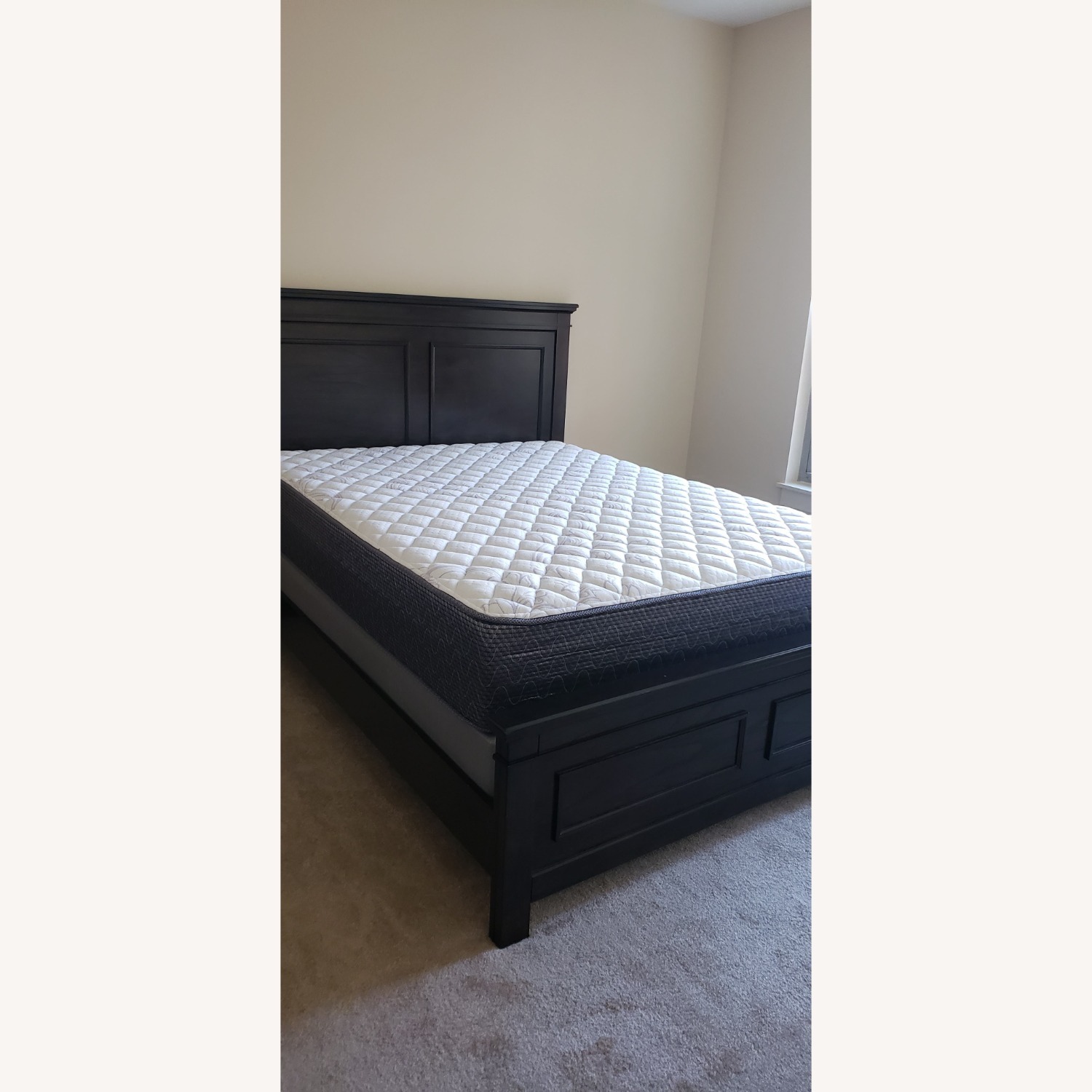 Ashley Furniture Dark Brown Wood Queen Bed - image-1