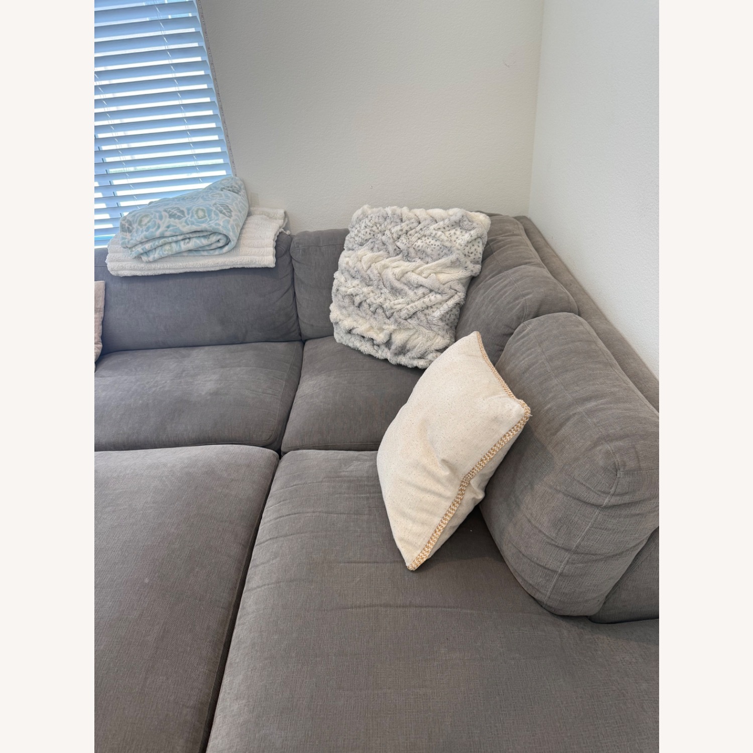 Dark Gray Fabric 2 Piece Sectional - image-4
