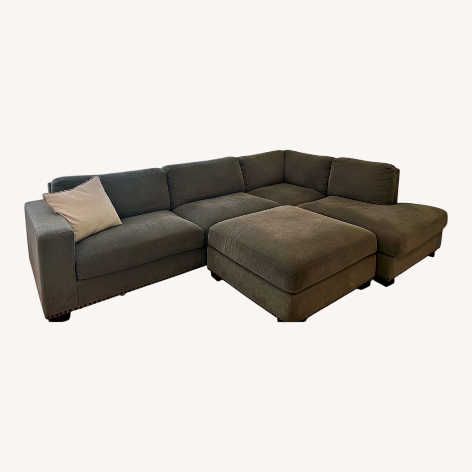 Dark Gray Fabric 2 Piece Sectional - image-0