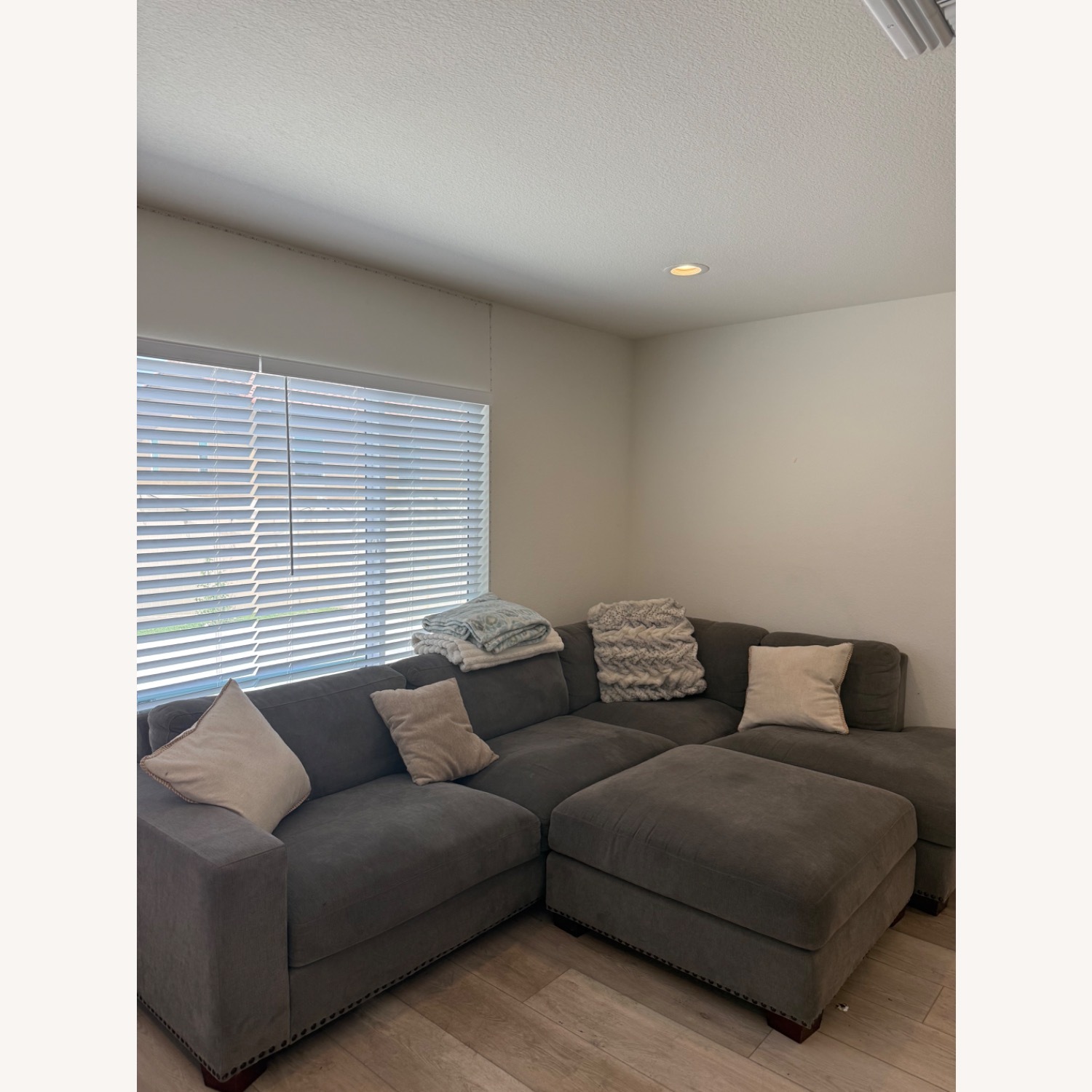 Dark Gray Fabric 2 Piece Sectional - image-2