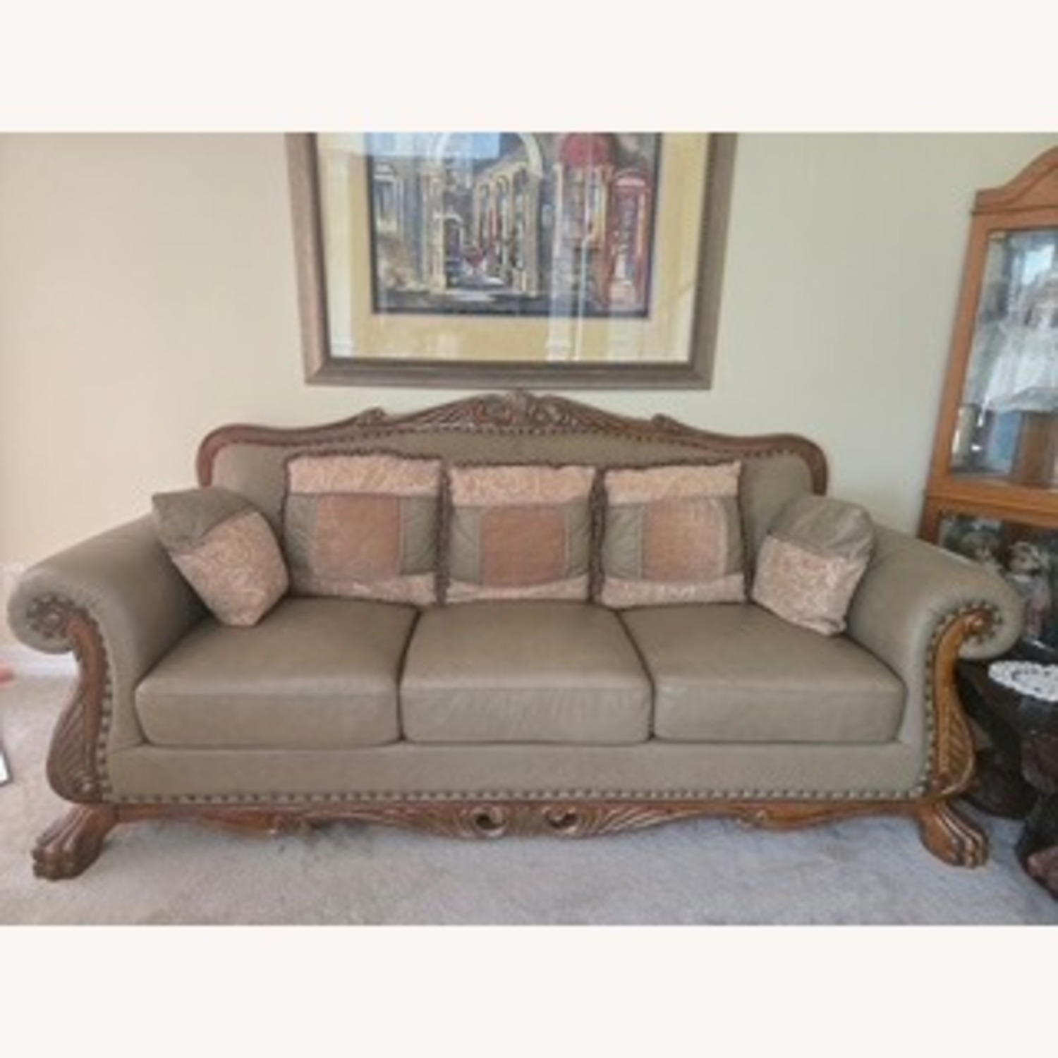 Havertys Traditional Leather Sofa - image-2