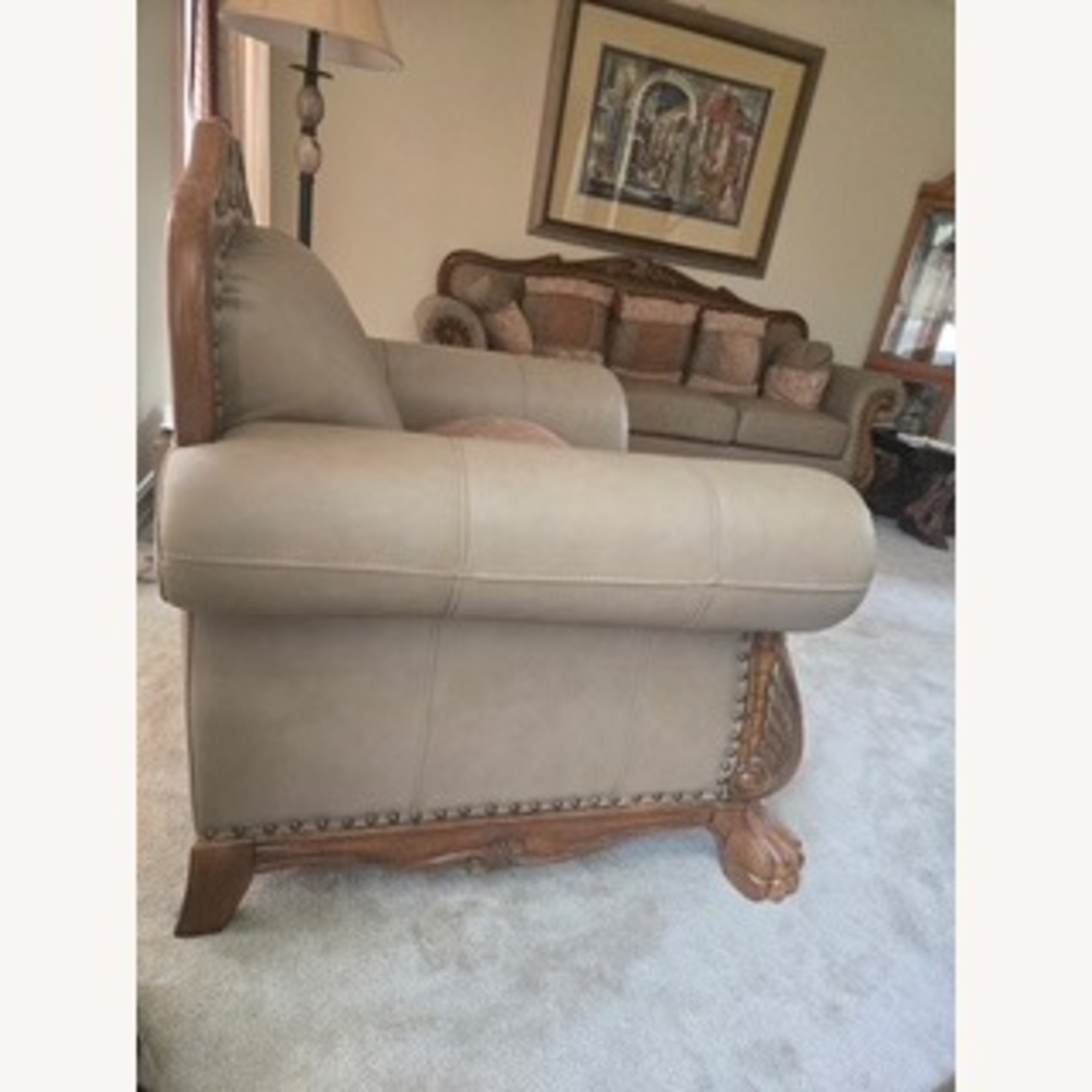 Havertys Leather Armchair - image-1