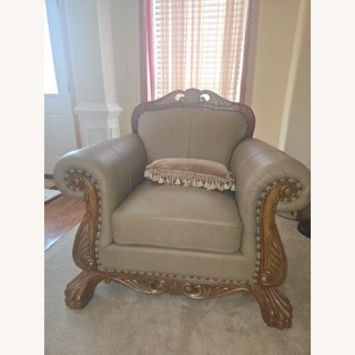 Havertys Leather Armchair - image-4