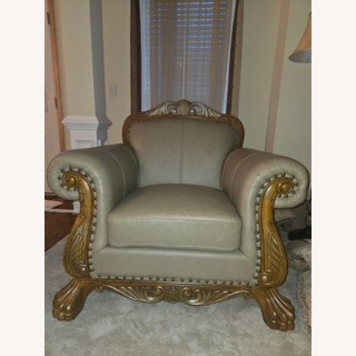 Havertys Leather Armchair - image-3