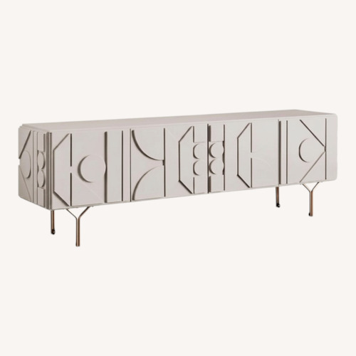 Used West Elm Pictograph Light Gray Wood Sideboard for sale on AptDeco