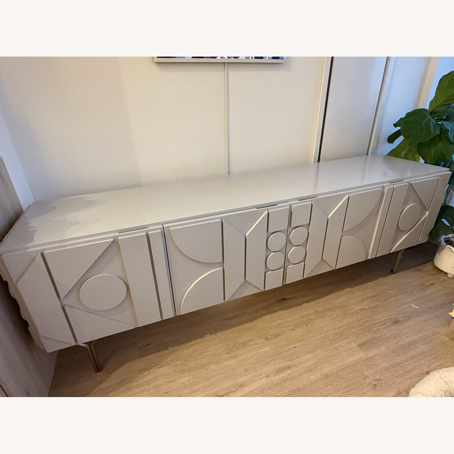West Elm Pictograph Light Gray Wood Sideboard - image-1