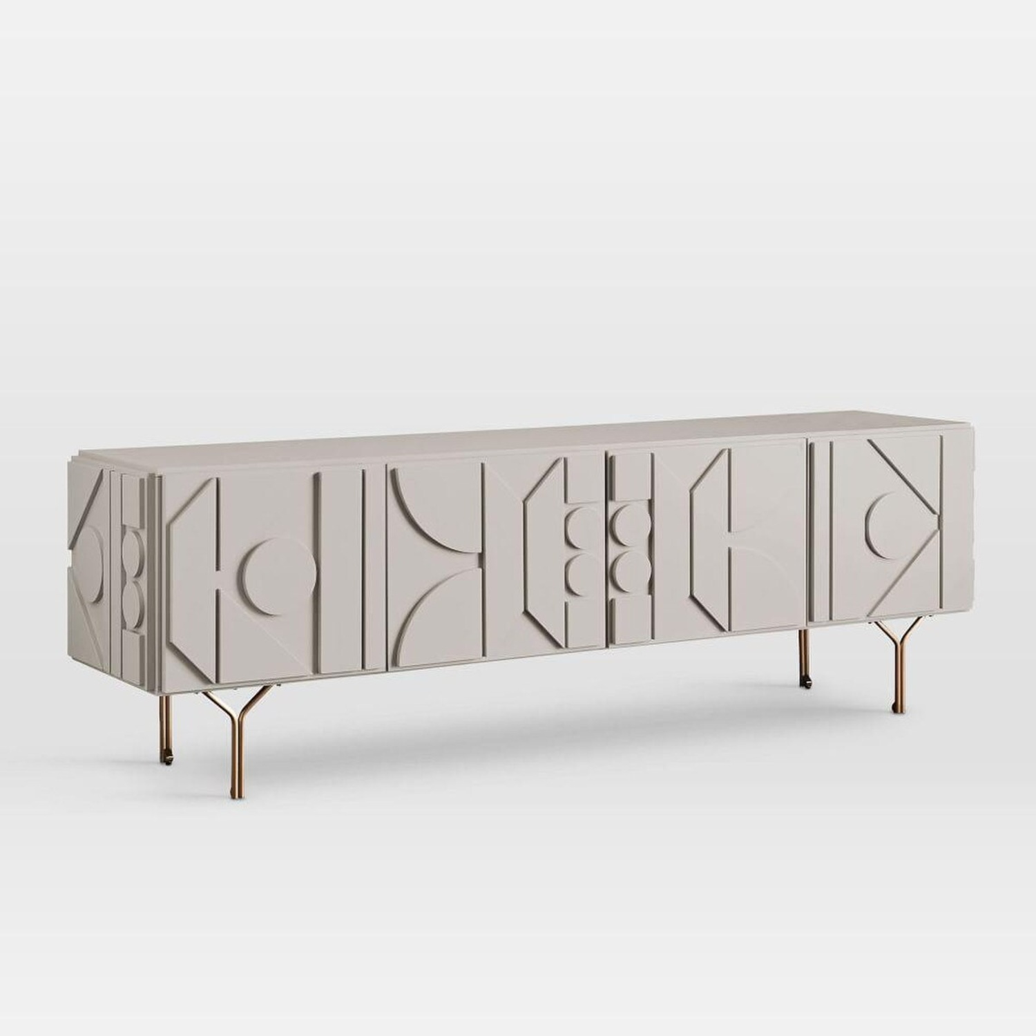 West Elm Pictograph Light Gray Wood Sideboard - image-9