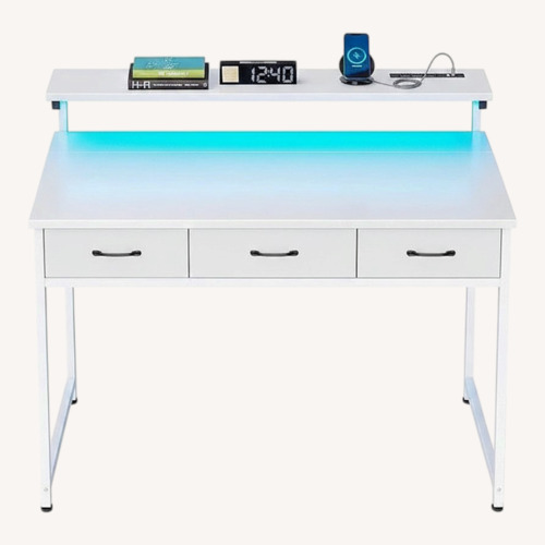 Used Comp Desk W Adj Monitor Stand, LED Lights for sale on AptDeco