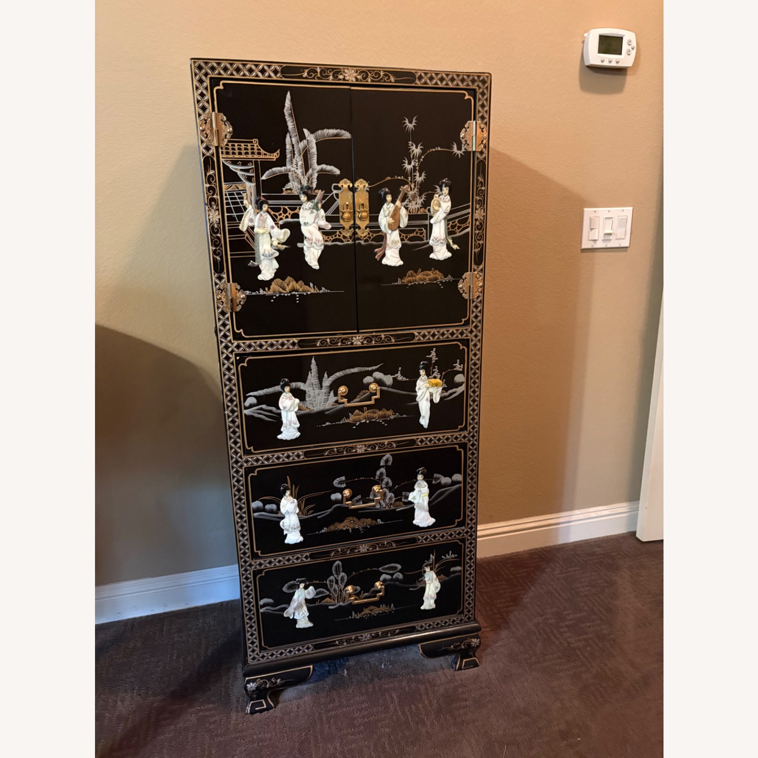 Antique Chinese Black Dresser - image-1
