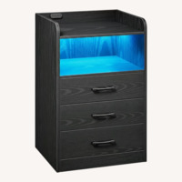 Nightstand with Remote for Bulit in LED Lights