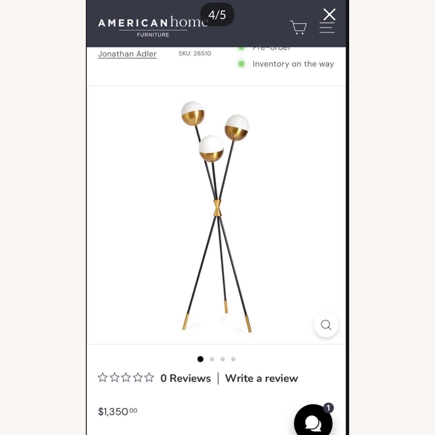 Jonathan Adler Caracas White Metal Floor Lamp - image-1