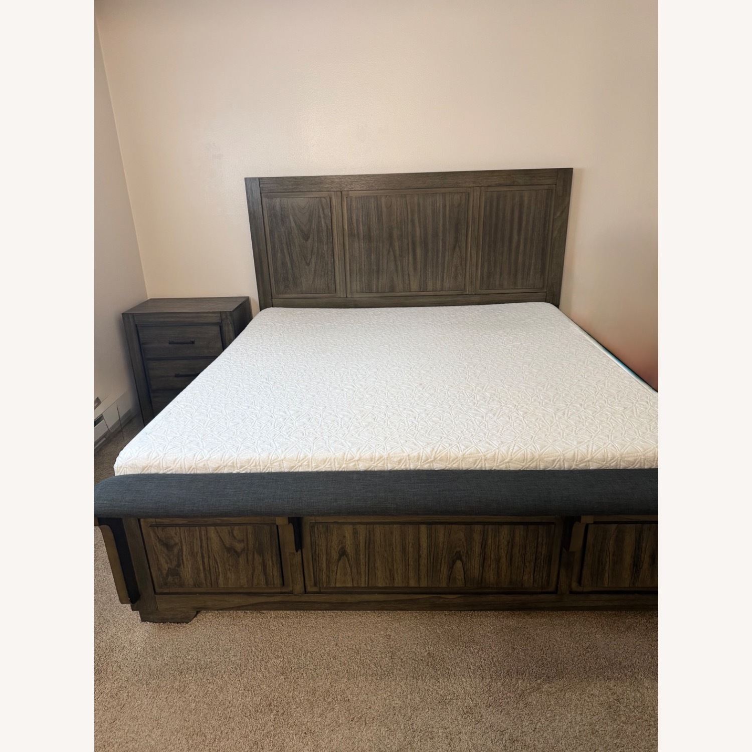 Ashley Furniture Dark Brown Wood King Bed - image-1