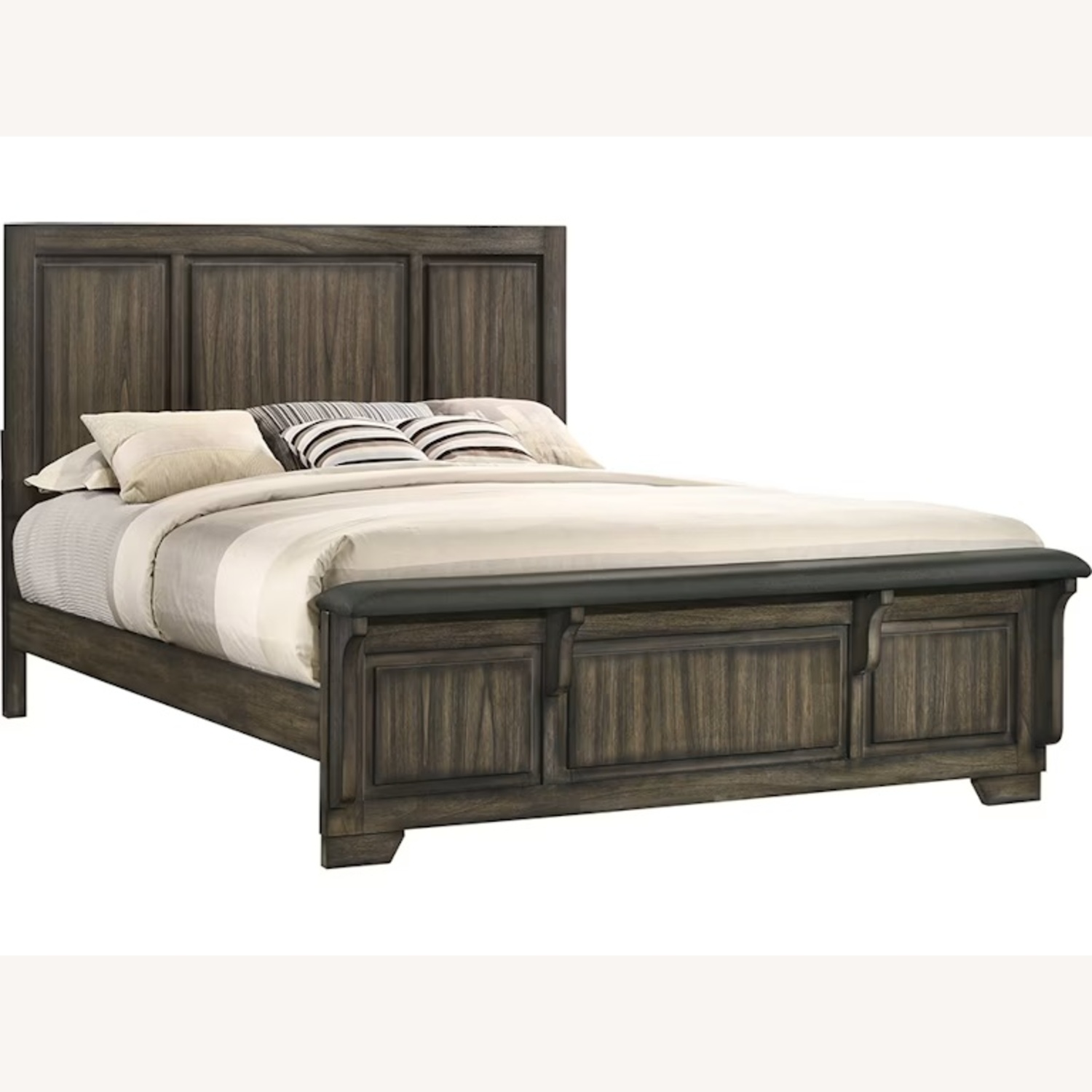 Ashley Furniture Dark Brown Wood King Bed - image-5