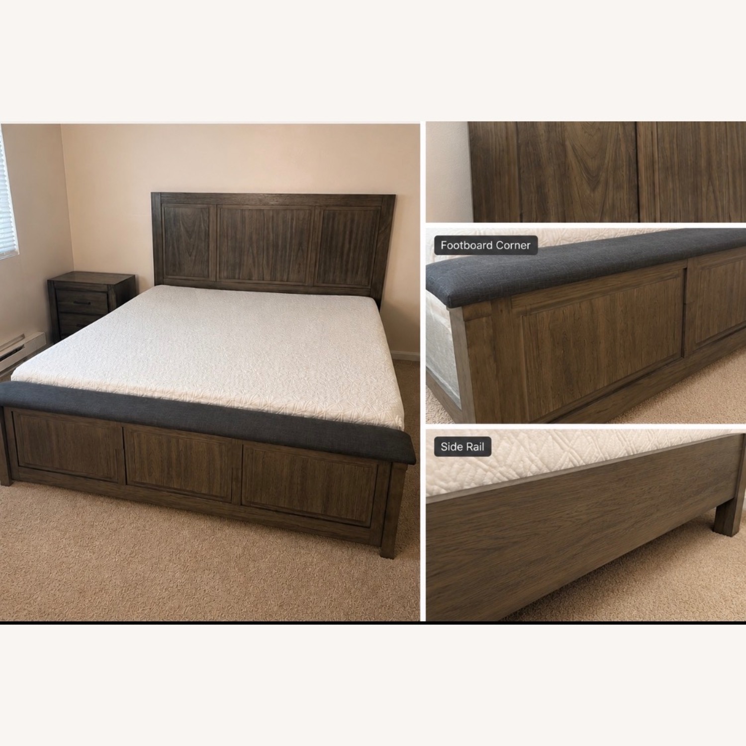Ashley Furniture Dark Brown Wood King Bed - image-3