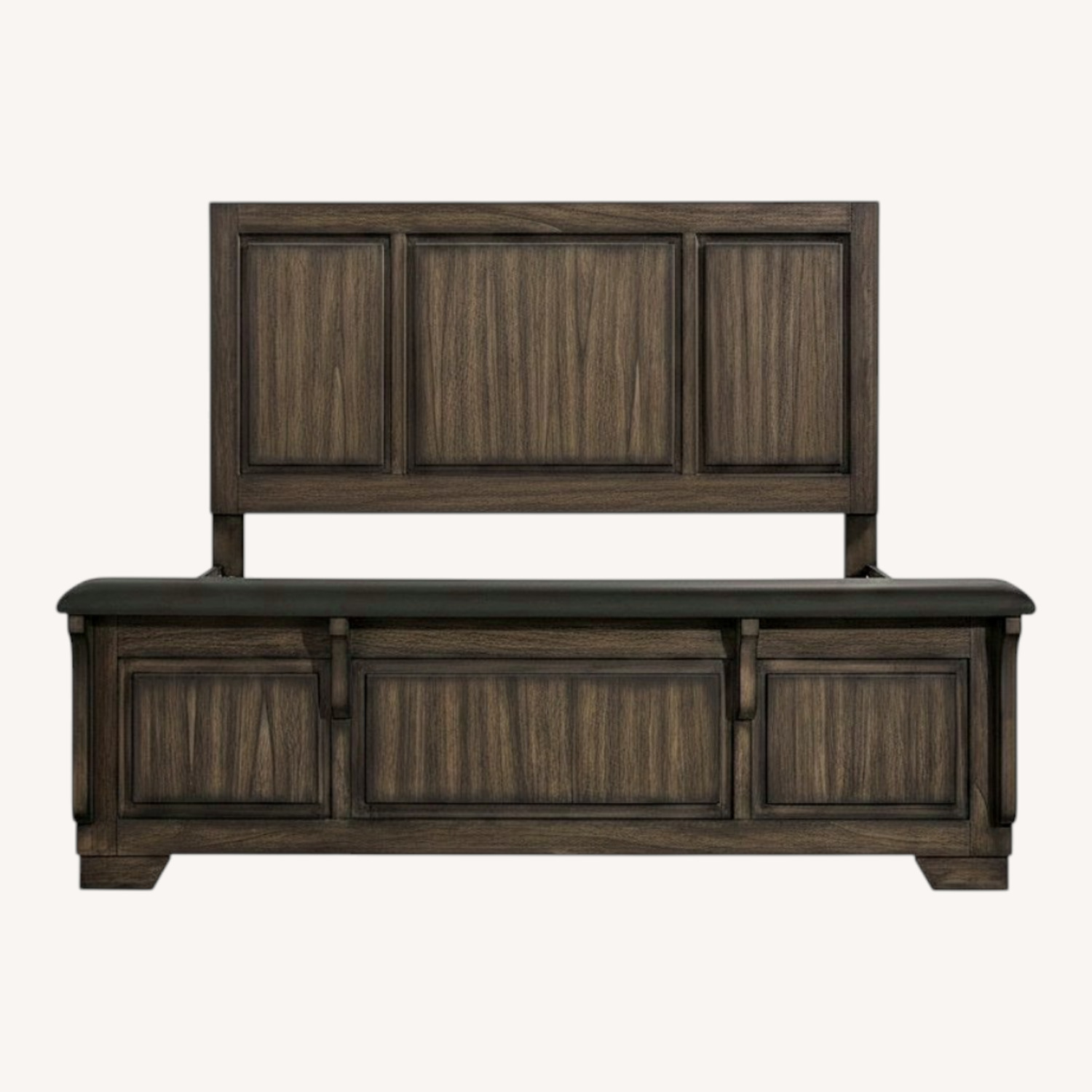 Ashley Furniture Dark Brown Wood King Bed - image-0