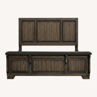 Ashley Furniture Dark Brown Wood King Bed