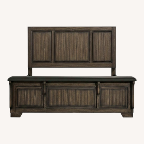 Used Ashley Furniture Dark Brown Wood King Bed for sale on AptDeco
