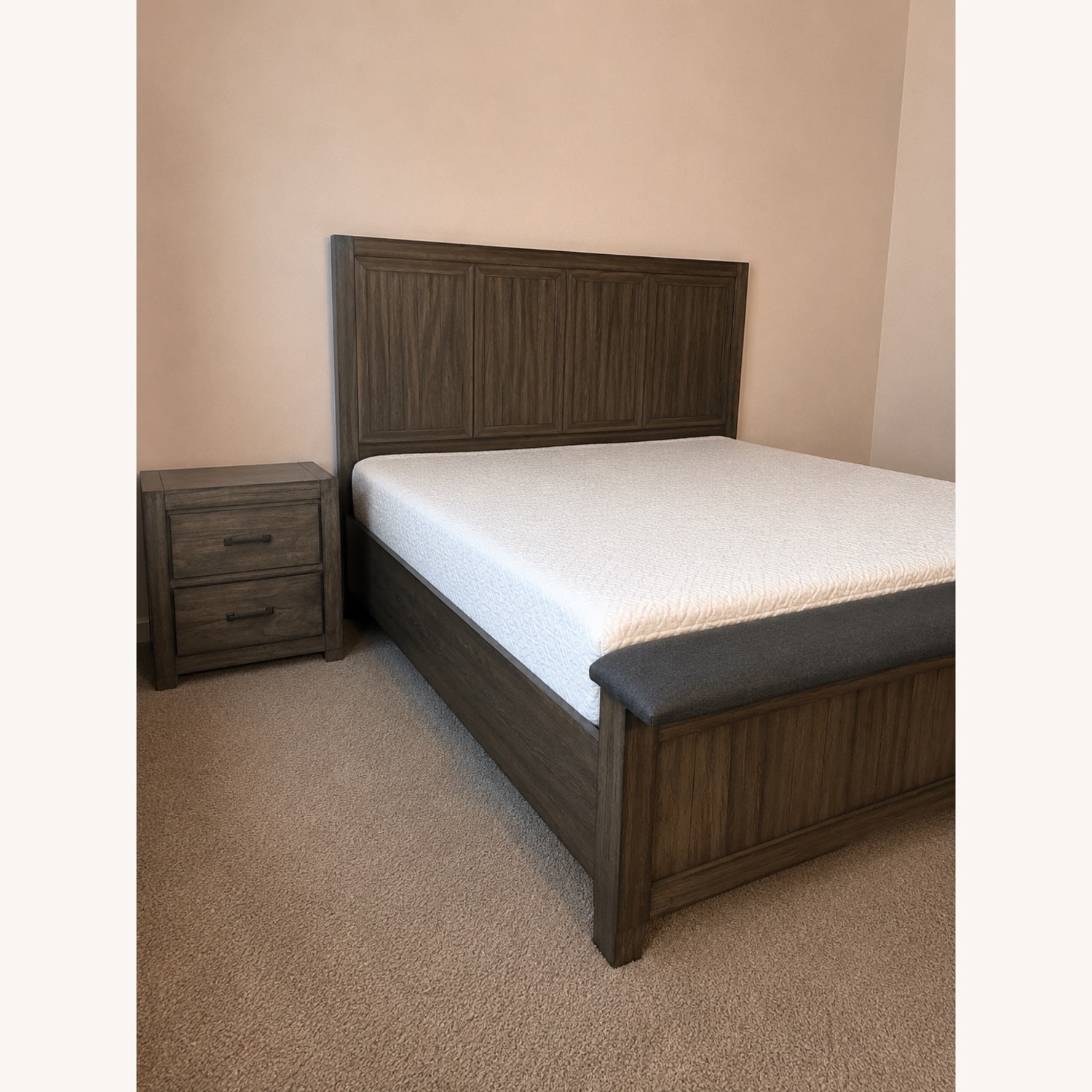 Ashley Furniture Dark Brown Wood King Bed - image-2