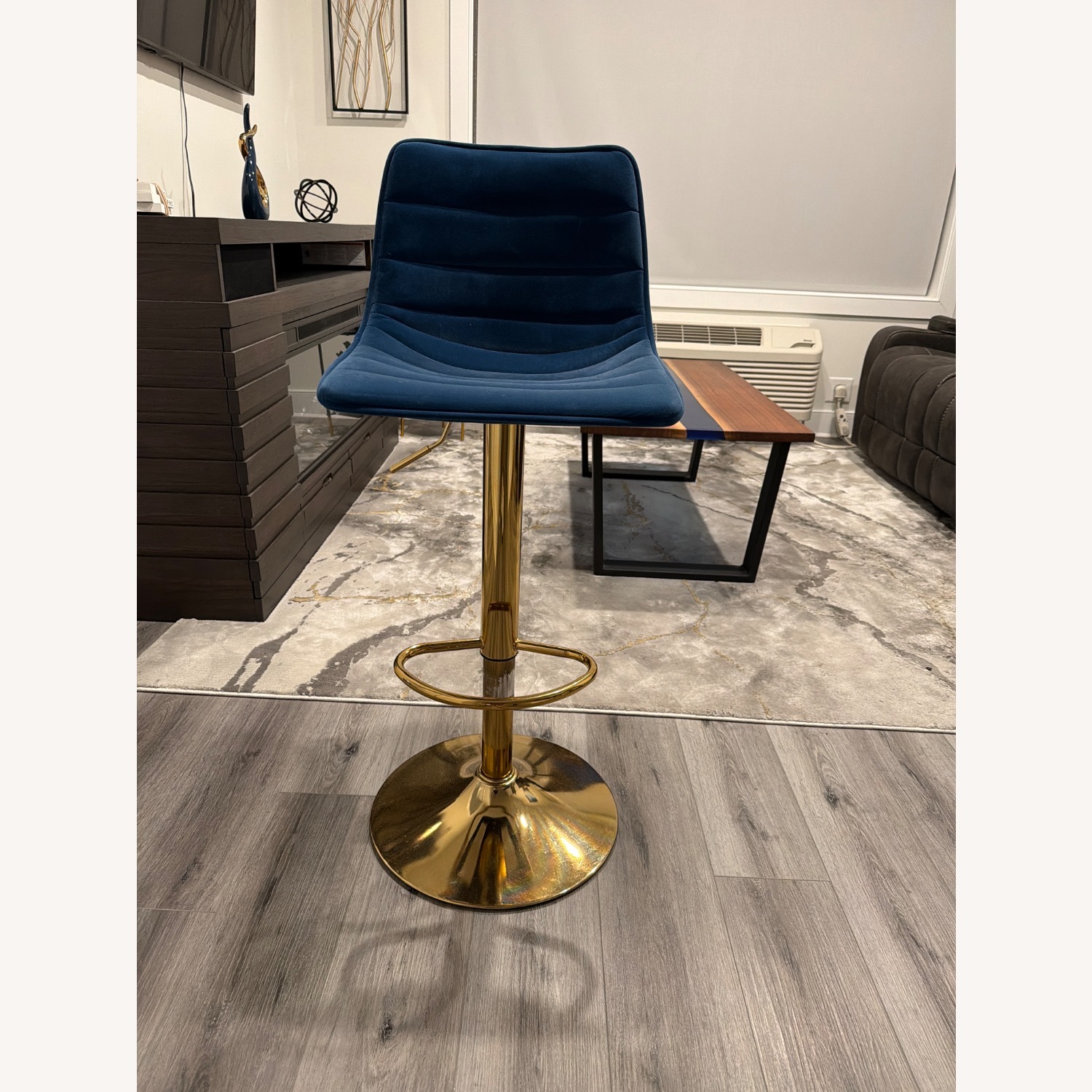 Blue Suede Bar Stools - image-4