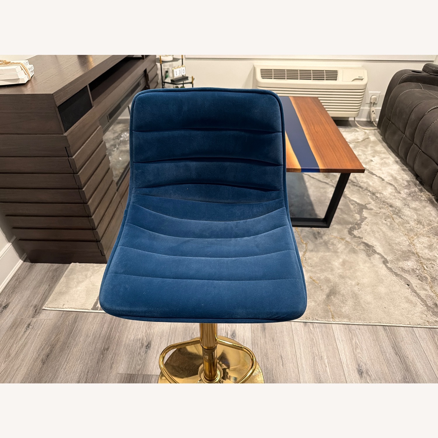 Blue Suede Bar Stools - image-2