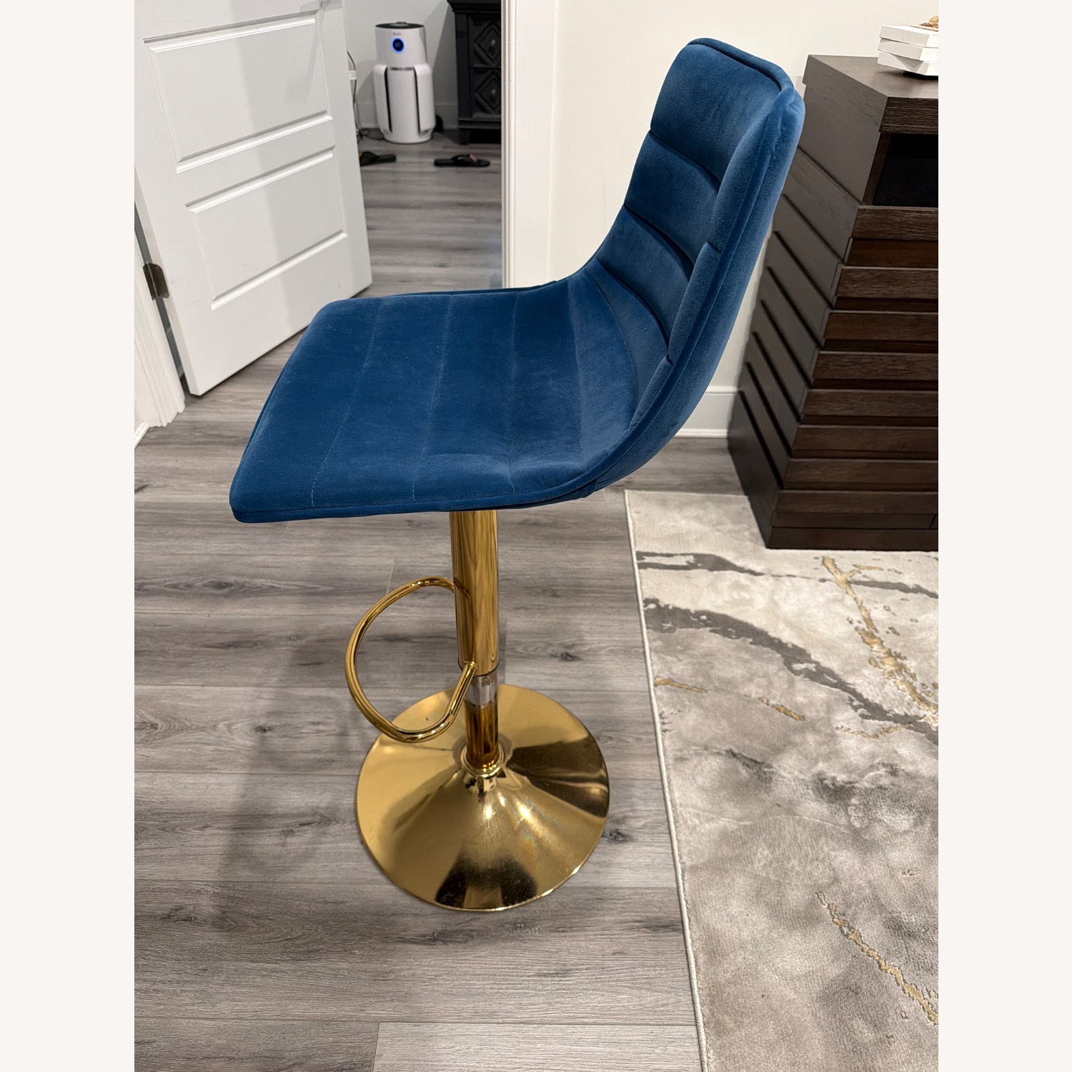 Blue Suede Bar Stools - image-3