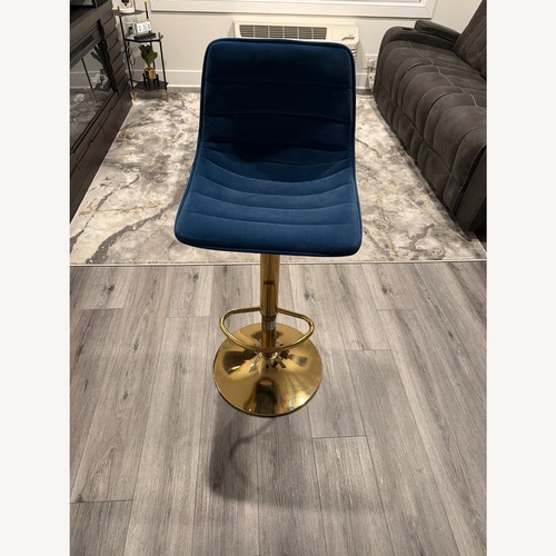 Used Blue Suede Bar Stools for sale on AptDeco