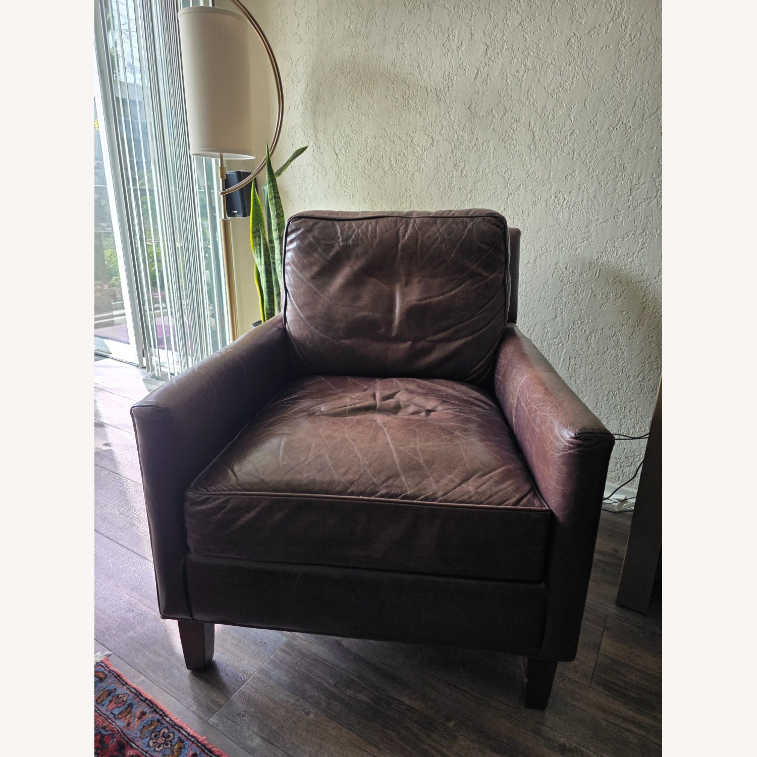 Brown Leather Arm Chair - image-2