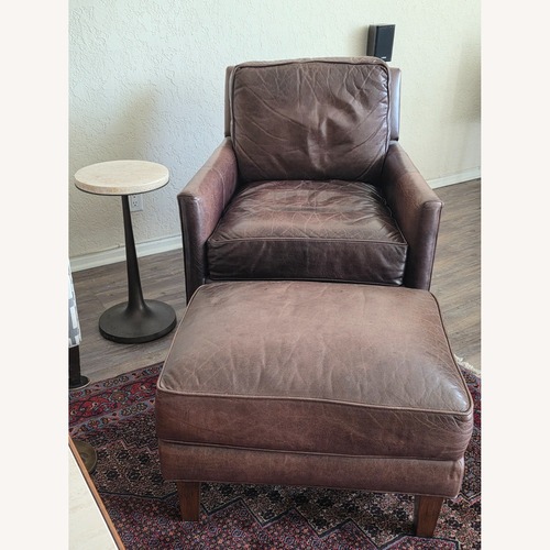 Used Brown Leather Arm Chair for sale on AptDeco